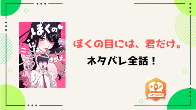 『ぼくの目には、君だけ。』ネタバレ全話と感想！